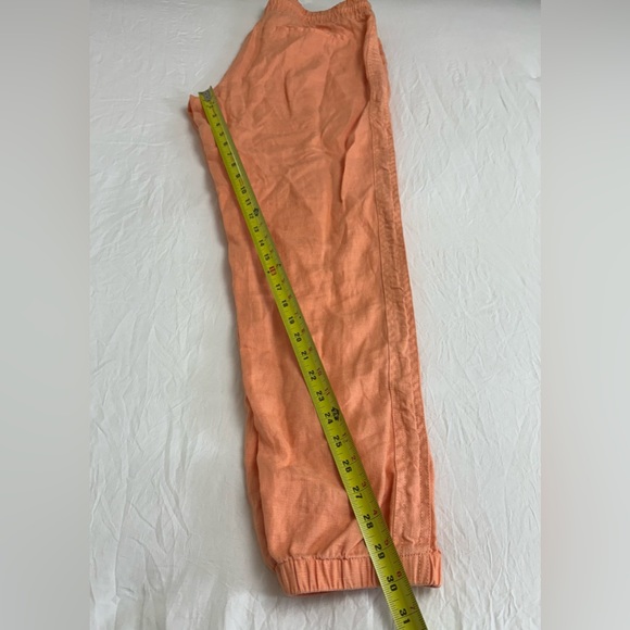 Athleta Womens Cabo Linen Joggers Peach Orange Drawstring Waist Size 10 Tall - Picture 13 of 15